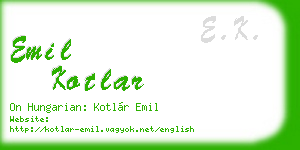 emil kotlar business card